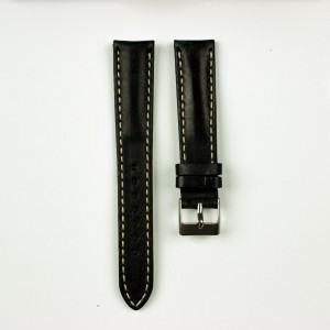 horlogeband classic runderleer zwart
